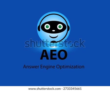Answer Engine Optimization Concept. AI-powered answer engines, voice assistants, chatbot, and digital marketing strategy. 