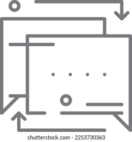 Icono de respuesta con estilo de contorno negro