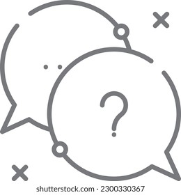 Answer Feedback icon with black outline style.information, help, question, chat, support, communication, speech. Vector illustration