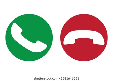 Answer (green) and decline (red) button. Mobile icon