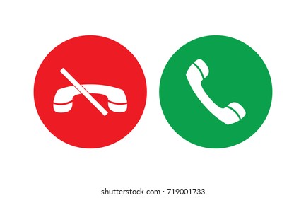 Answer (green) and decline (red) button. Mobile icon