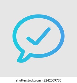 Answer icon in gradient style, use for website mobile app presentation