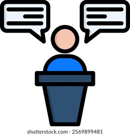 Answer Icon Lineal Color Vector Illustration