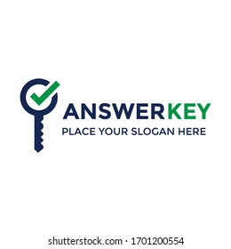 Answer key vector logo template. This design use checklist symbol. Suitable for business or education.