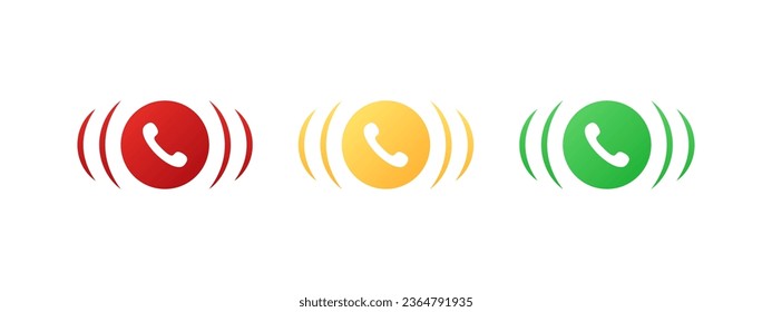 Answer phone icons. Icons to answer or reject a call. Vector scalable graphics