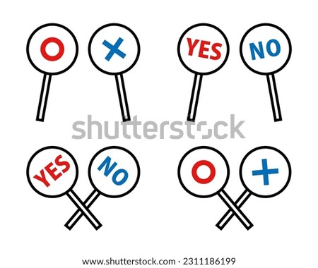 Answer plate icon set (good, bad, yes, no)