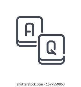 Answer and question game line icon. Crossword game vector outline sign.