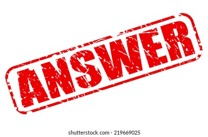 Answer Red Stamp Text On White Stock Vector (Royalty Free) 219669025 ...