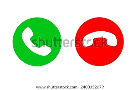 answer and reject call icon vector on white background