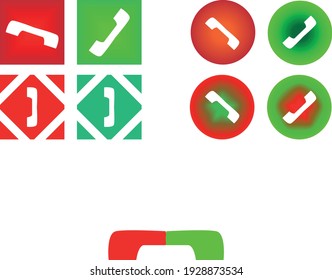 answer and reject call icons set for menus, applications and more. phone icons