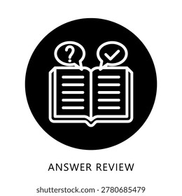 Answer Review Icon Button, Mini Illustration For Modern Concept, Ui, Ux Web And App Development. Related To Cyber Security, Data Protection.