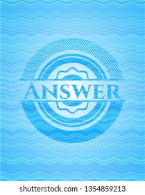 Answer sky blue water emblem.