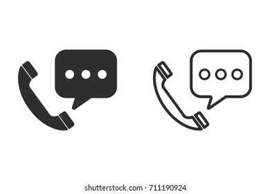 Answer vector icon. Black illustration isolated on white background for graphic and web design.