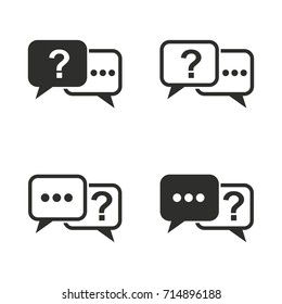 Answer Vector Icons Set. Black Illustration Isolated For Graphic And Web Design.