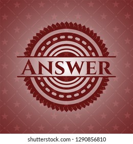 Answer vintage red emblem