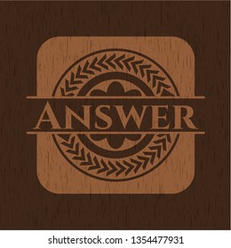 Answer wooden emblem. Retro
