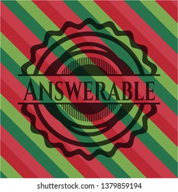 Answerable christmas style badge..
