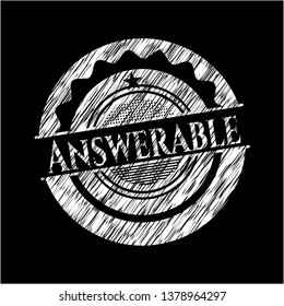 Answerable written on a blackboard