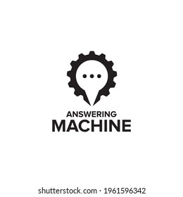 Answering machine logo design vector template