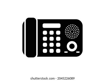 Answering machine. Simple illustration in black and white.