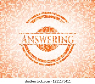 Answering orange mosaic emblem