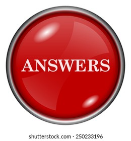 Answers icon. Internet button on white background. 
