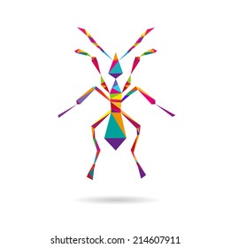 Ant abstract isolated on a white backgrounds, vector illustration
