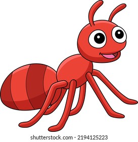 Ant Animal Cartoon Colored Clipart Illustration