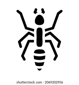 ant animal glyph icon vector.  sign. isolated contour symbol black illustration