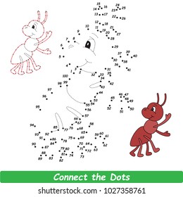 Ant Beautiful. Dot to Dot Educational Game for Kids.