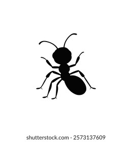 A ant black vector silhouette illustration