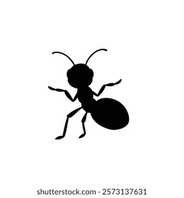 A ant black vector silhouette illustration