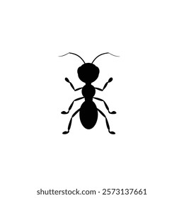 A ant black vector silhouette illustration