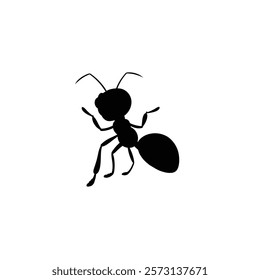 A ant black vector silhouette illustration