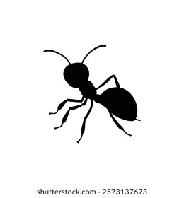 A ant black vector silhouette illustration