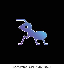 Icono vectorial de gradiente azul de hormiga