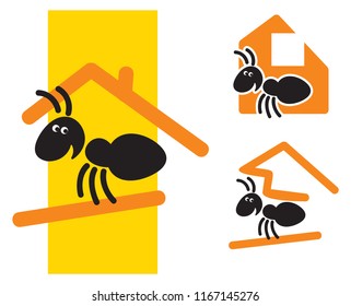 Ant the builder. Kit for logo or illustration