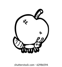 Ant carrying apple cartoon