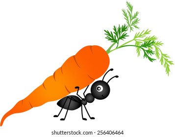 Ant Carrying Carrot