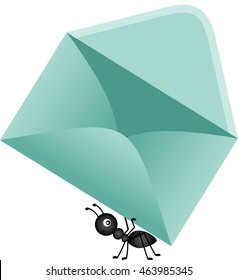 Ant carrying a envelope
