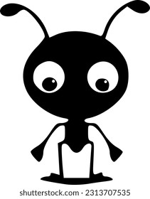 Ant cartoon black outlines vector illustration