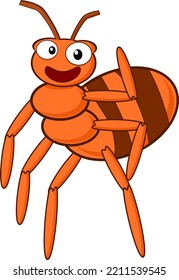 The ant cartoon illustration in vector format