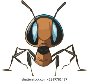 Ant cartoon multicolor vector illustration isolated on white background