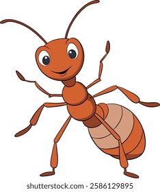 Ant cartoon vector art illustration on a white background