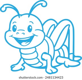 Ilustración vectorial de dibujos animados de hormiga , fondo blanco .