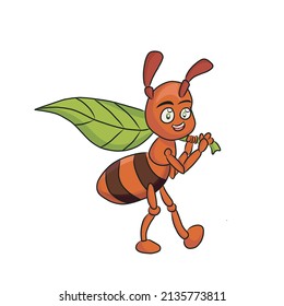 Ant Character Cartoon Vector Illustration 