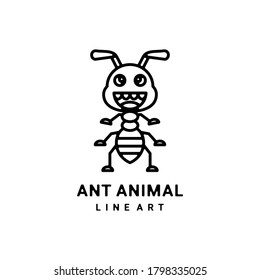 Ant character designs made in line art style for logos, t-shirts or as you wish