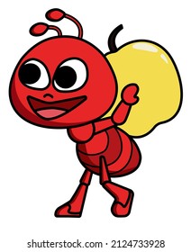 Ant character vector, little bug graphic cartoon, funny insect icon