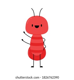 Ant character vector. Ant on white background.