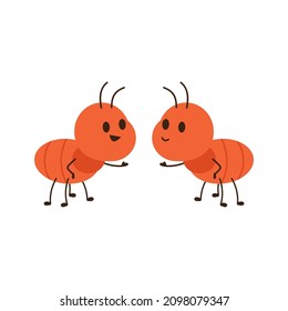 Vector de caracteres de hormiga. Hormiga de fondo blanco.